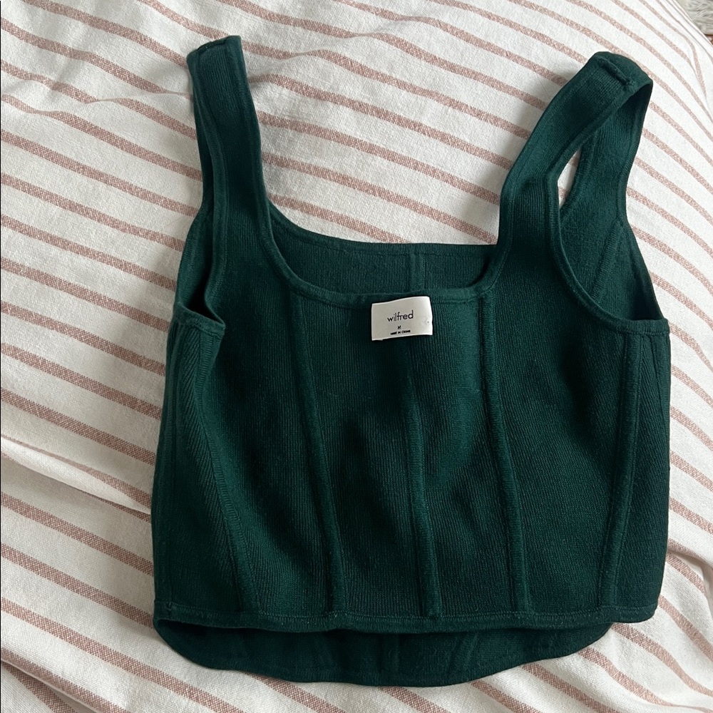 Wilfred Dark Green Corset Crop Top